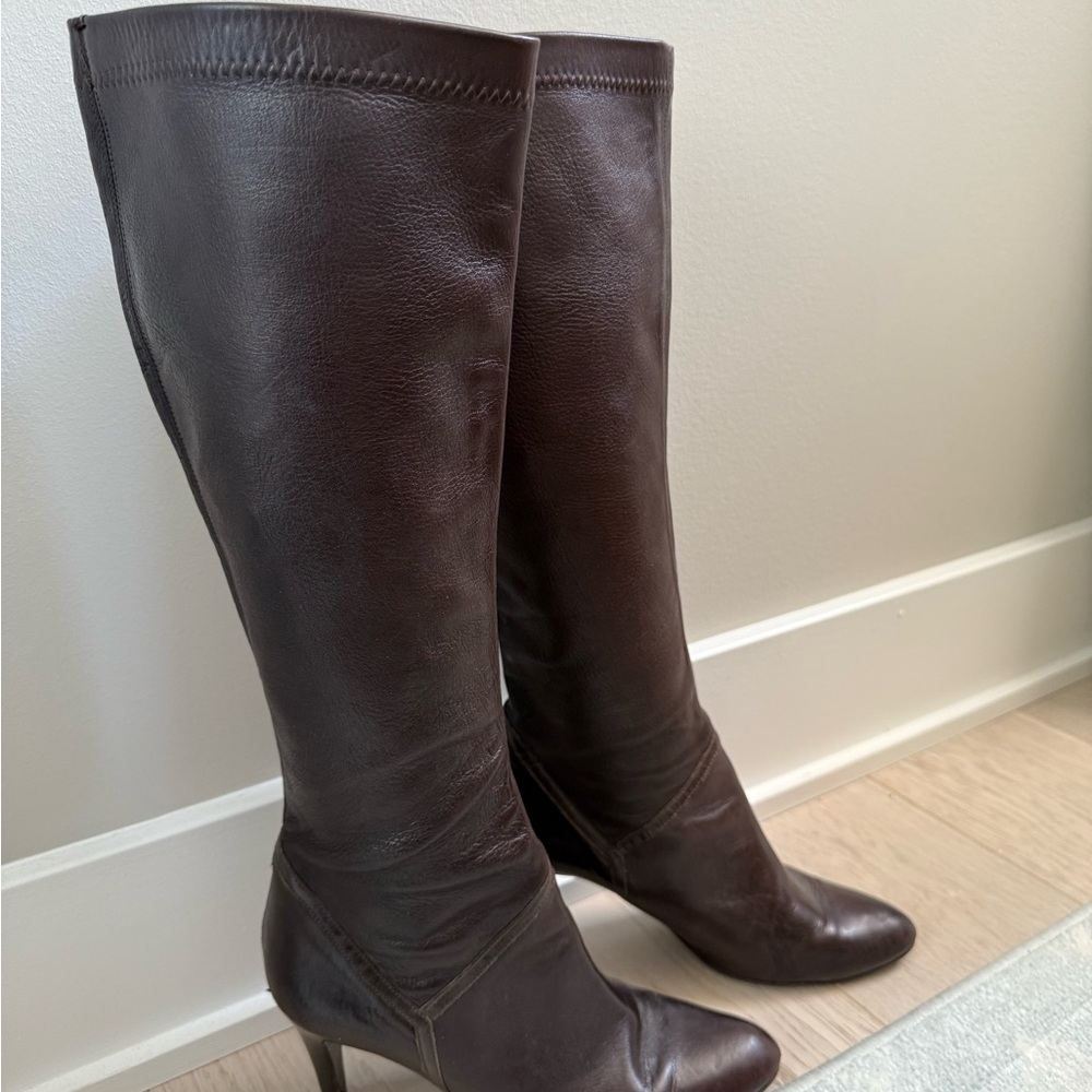 Cole Haan Brown Heeled Boots Smooth Leather